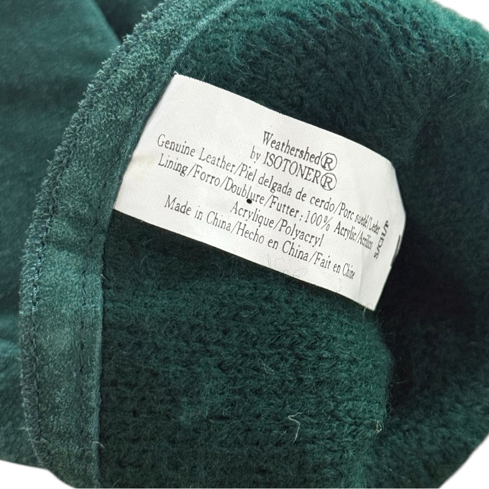 Vintage Green Suede Leather Driving Gloves Size Small Weatherproof - Picture 7 of 8